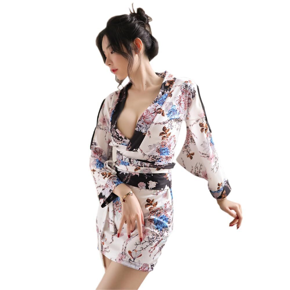 4989 sexy kimono lingerie robes costume Anime cosplay Cute open front Deep